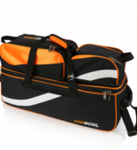 A Probowl Triple Tote DLX w/shoe bag black/orange
